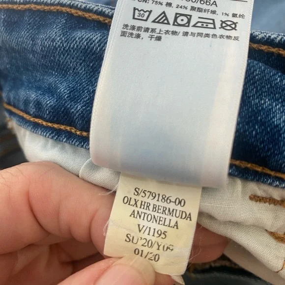 Old Navy Blue Denim Bermuda Shorts - Rolled Hem - Picture 5 of 6